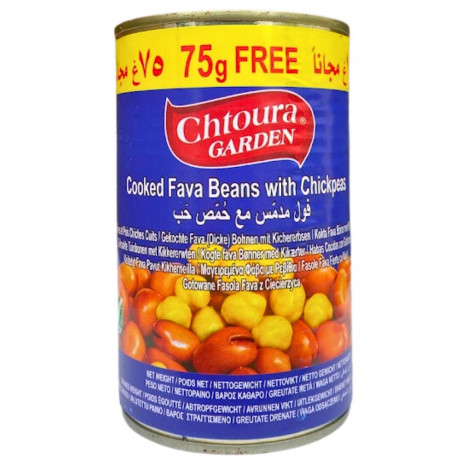 Fèves cuites avec pois chiches Chtoura Garden 475 gr