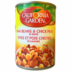 Foul mdamas - Fèves avec pois chiches en saumure - California Garden 400g